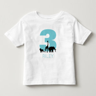 Camiseta Teal personalizado de aniversário de zoológico