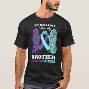 Camiseta Teal Purple Wing Miss Irmão Prevenção Suicida A