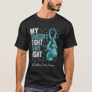 Camiseta Téal Ribbon Avô Miastenia Gravis Consciência