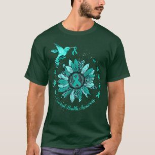 Camiseta Teal Ribbon Leopardo Sunflower Cervical Awar