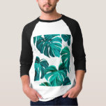 Camiseta Teal Tropical Monstera Leaf Seamless Pattern Art<br><div class="desc">Bring the lush energy of the jungle into your space with this stunning seamless pattern featuring iconic Monstera Deliciosa leaves. Designed with a sophisticated palette of teal, turquoise, and deep emerald greens, this artwork captures the intricate details and organic silhouettes of tropical flora. The high-contrast white background ensures the botanical...</div>