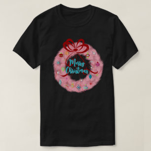 Camiseta Teal Wreath Retro Natal