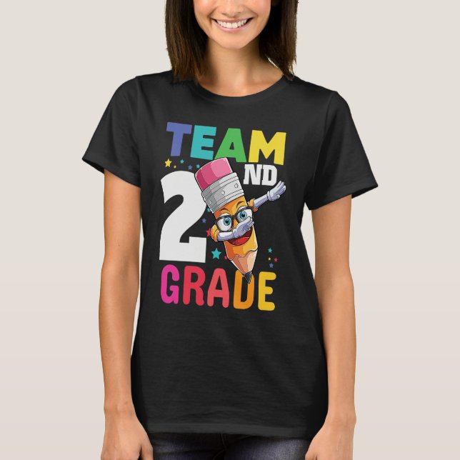 Camiseta Team 2nd Grade Teacher Boys School Second Grade Sq (Frente)