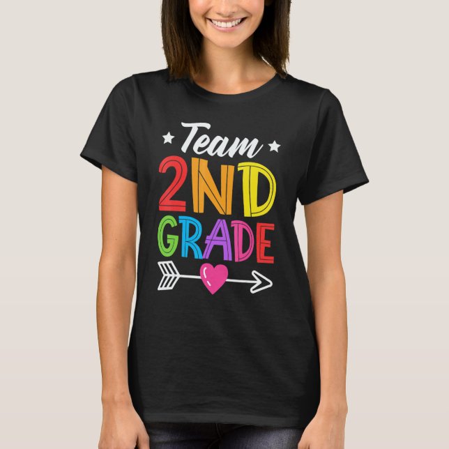 Camiseta Team 2nd Grade Teacher Student Kid Back To School  (Frente)