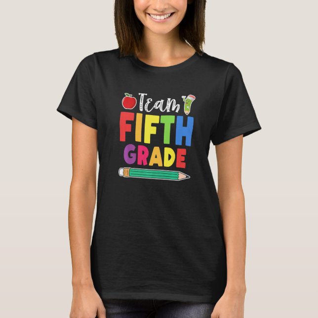 Camiseta Team 5th Grade Hello 5th Grade Back To School (Frente)