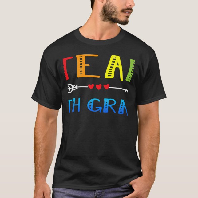 Camiseta team 7th grade heart back to school teacher cute a (Frente)