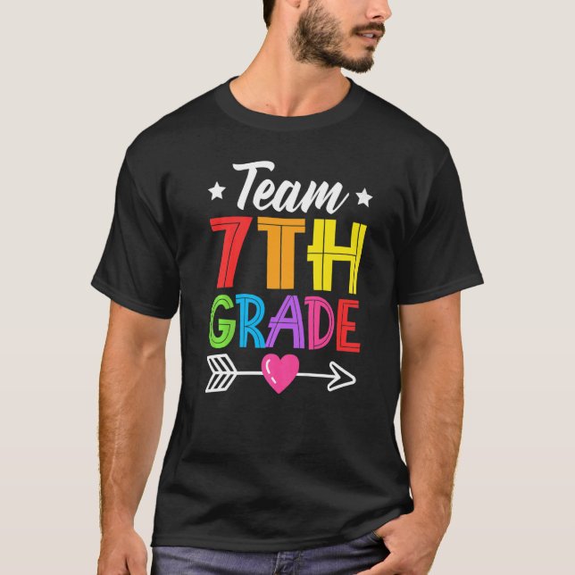 Camiseta Team 7th Grade Teacher Student Kid Back To School  (Frente)