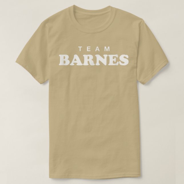 Camiseta Team Barnes Last Name Wedding Surname Bride and Gr (Frente do Design)