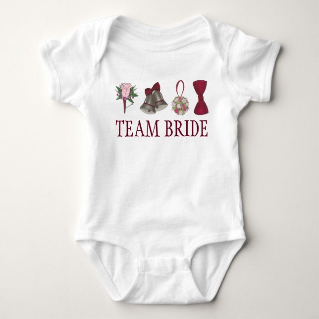 Camiseta TEAM BRIDE Rosa de Flower-Girl (Frente)