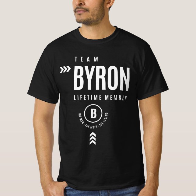 Camiseta Team Byron Lifetime Member Personalized Name (Frente)