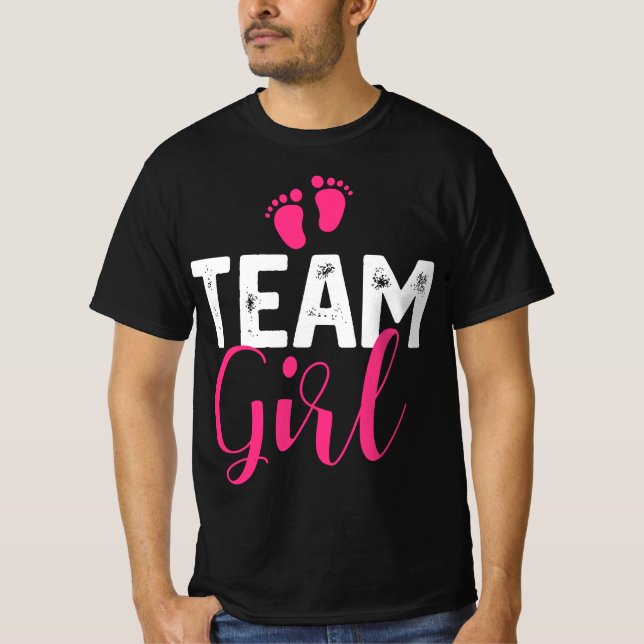 Camiseta Team Girl Gender Reveal Baby Shower (Frente)