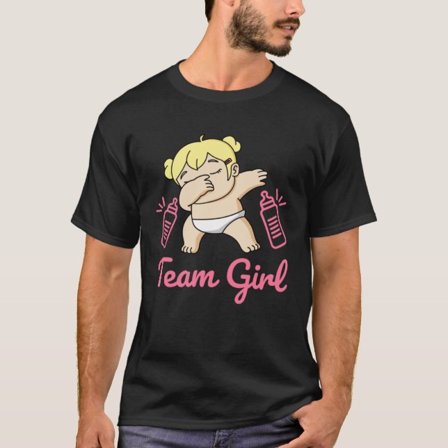 Camiseta Team Girl Gender Reveal Party Team Pink Baby Annou (Frente)