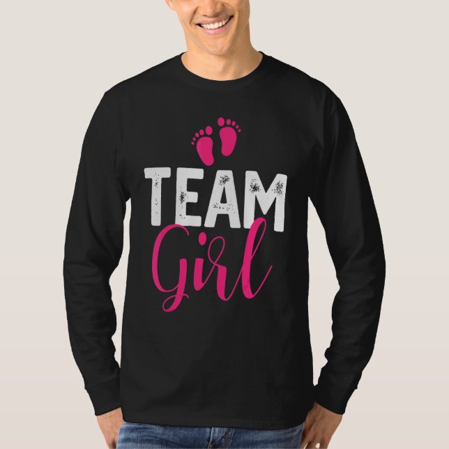 Camiseta Team Girl Gender Reveal Pregnancy Announcement Bab (Frente)