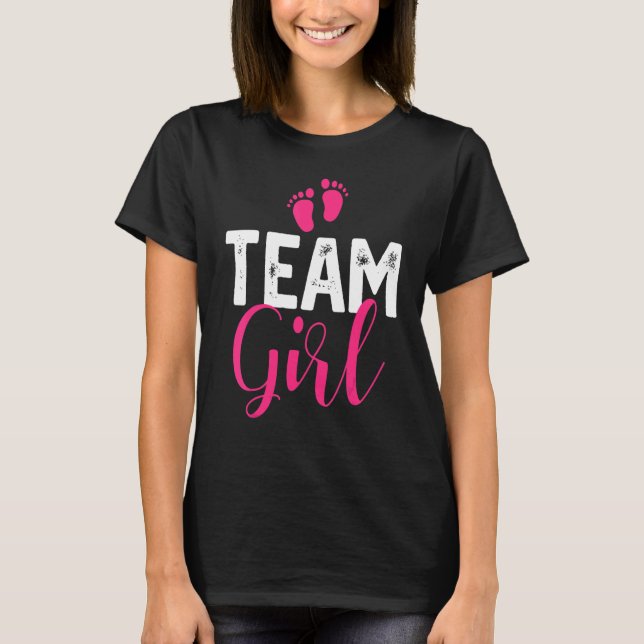Camiseta Team Girl Gender Reveal Pregnancy Announcement Bab (Frente)