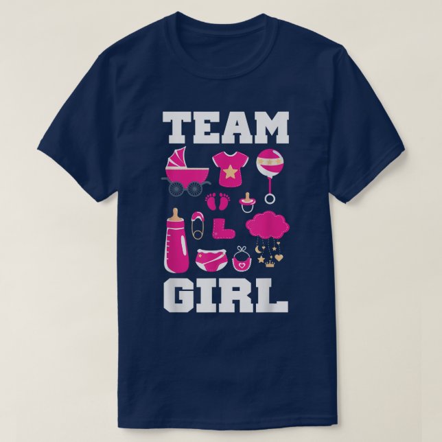 Camiseta Team GirlGender Reveal Party Girl (Frente do Design)