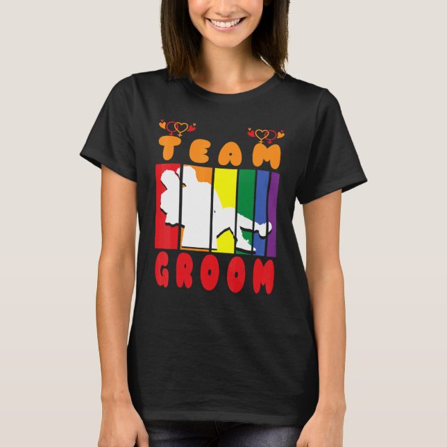 Camiseta Team Groom Husband Crew same gender love (Frente)