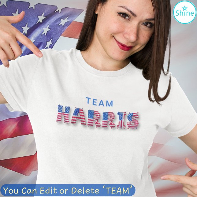 Camiseta TEAM HARRIS Kamala Harris Balão de Sinalizador dos (Criador carregado)