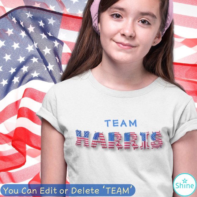 Camiseta TEAM HARRIS US Flag Balloon Letters Kamala Harris (Criador carregado)
