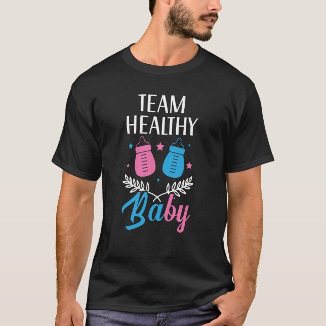 Camiseta Team Healthy Baby Announcement Gender Reveal  1 (Frente)