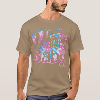 Camiseta Team Healthy Baby Gender Reveal Party Pink Or Blue