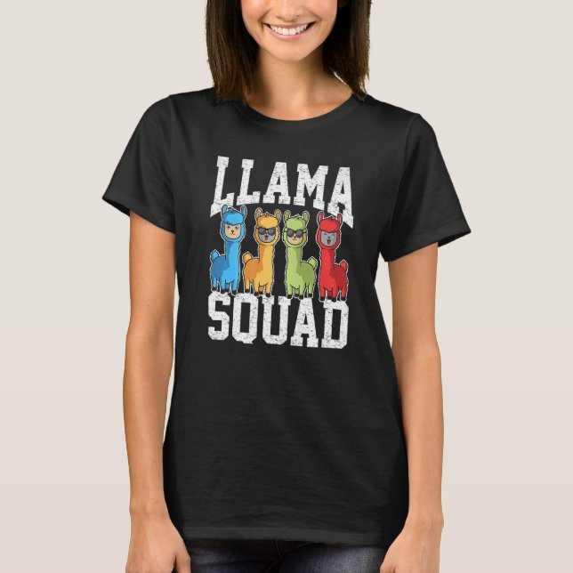 Camiseta Team Llama Squad  Animal For Men Women Fun Squad   (Frente)