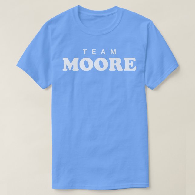 Camiseta Team Moore Personalized Surname Bride Groom Family (Frente do Design)