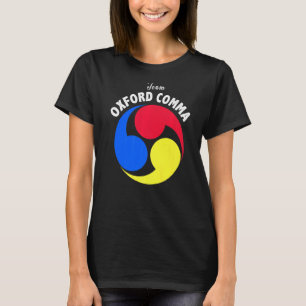 Camiseta Team Oxford Comma Engraçado Clube de Nerd de Gramá