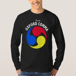 Camiseta Team Oxford Comma Engraçado Clube de Nerd de Gramá
