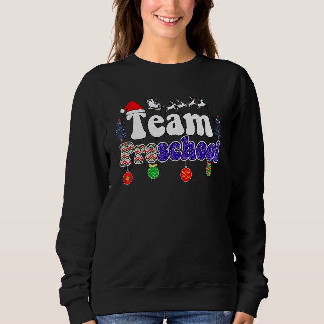 Camiseta Team Preschool Teacher Christmas Santa Pre K Teach (Frente)