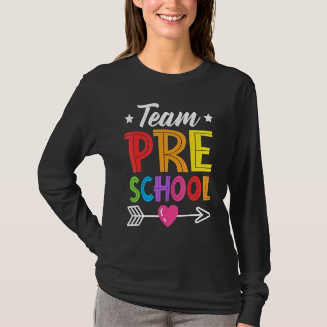 Camiseta Team Preschool Teacher Student Kid Back To School  (Frente)
