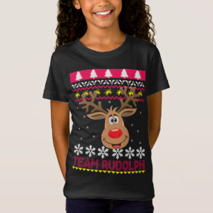 Camiseta Team Rudolph Papais noeis Reindeer Ugly Sweater