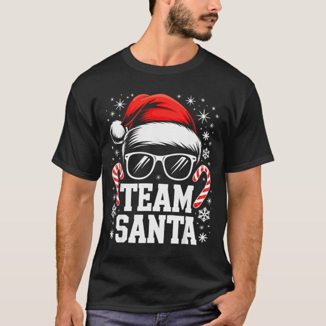 Camiseta Team Santa Shirt Adult Kids Christmas Santa Squad  (Frente)