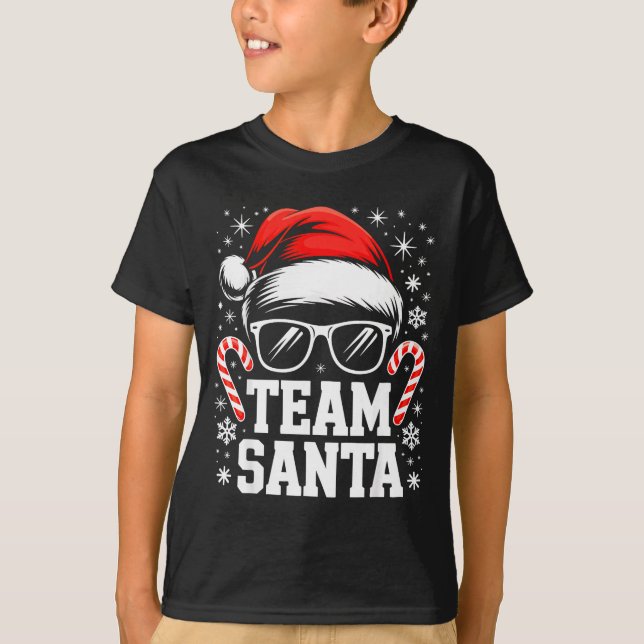 Camiseta Team Santa Shirt Adult Kids Christmas Santa Squad  (Frente)