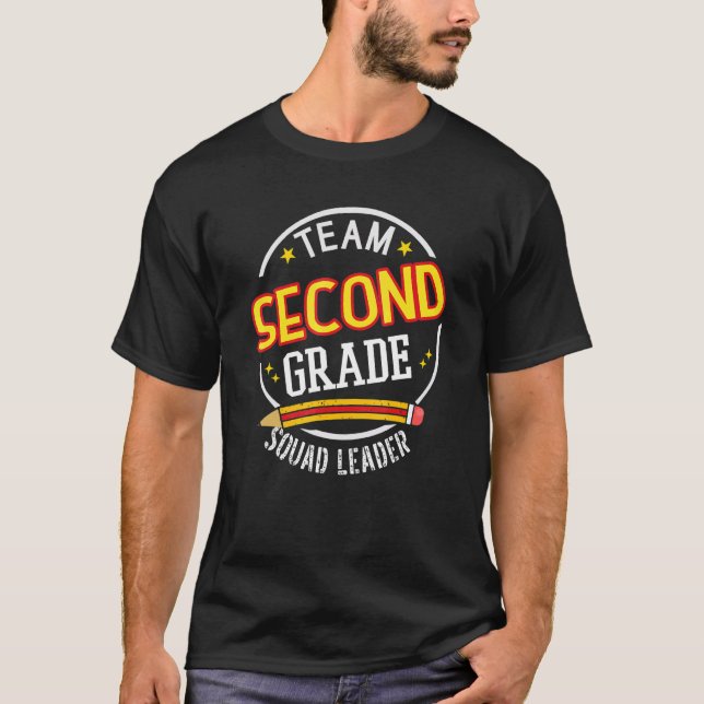 Camiseta Team Second Grade  Squad Leader  Back to School (Frente)