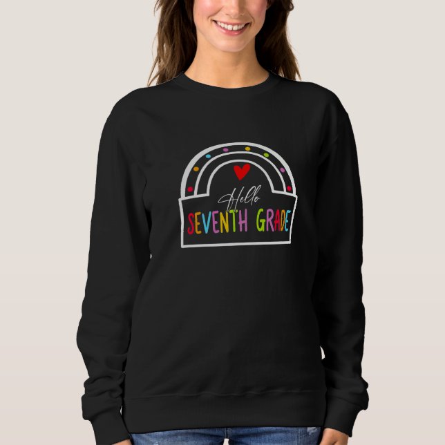 Camiseta Team Seventh Grade Squad Back To School Rainbow Ki (Frente)
