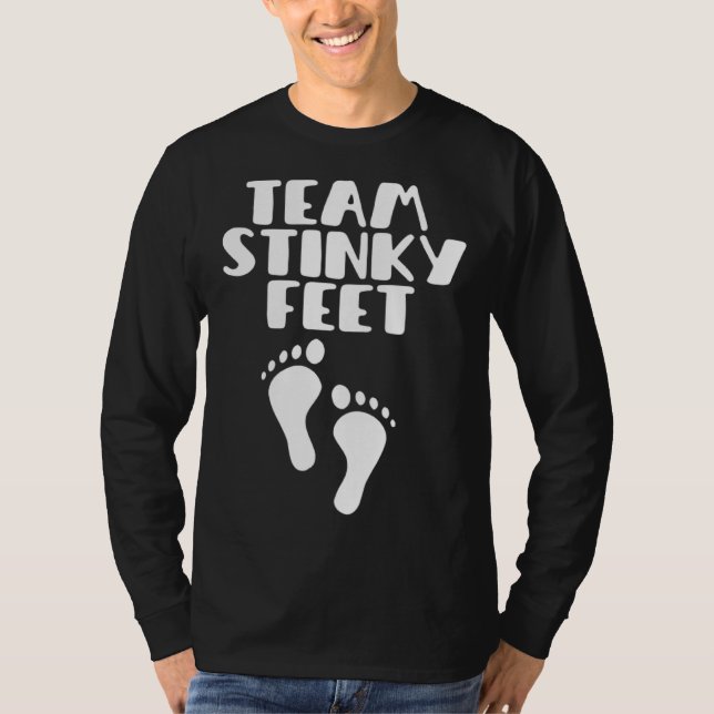 Camiseta Team Stinky Feet Foot Barefoot Footprint Foot Smel (Frente)