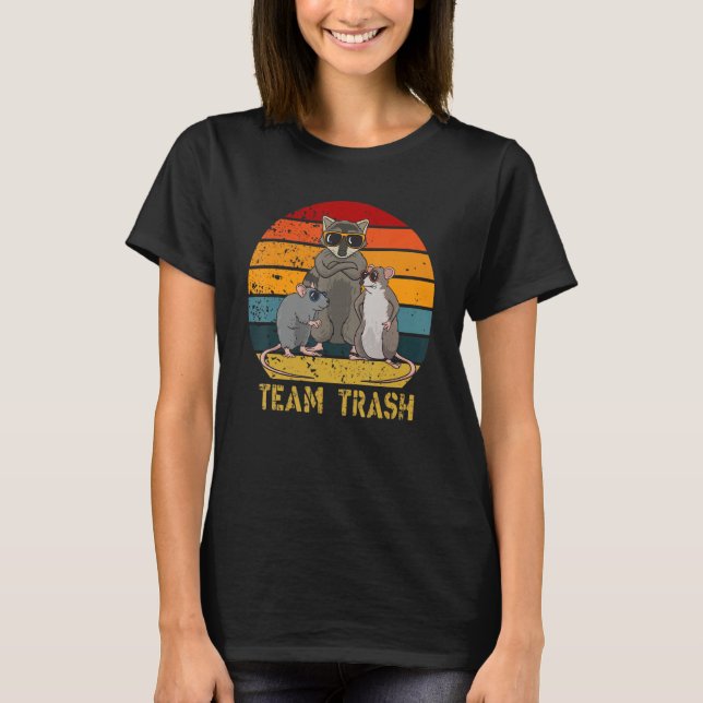 Camiseta Team Trash Opossum Raccoon Rat Funny Animals Garba (Frente)