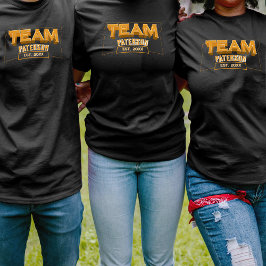 Camiseta Team Yellow Sports Family Crew Custom Name Black