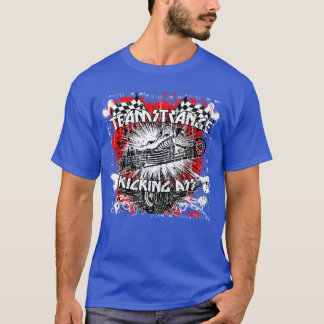 Camiseta Teamstrange Punk Rock Racer Skeleton Rocking Desig