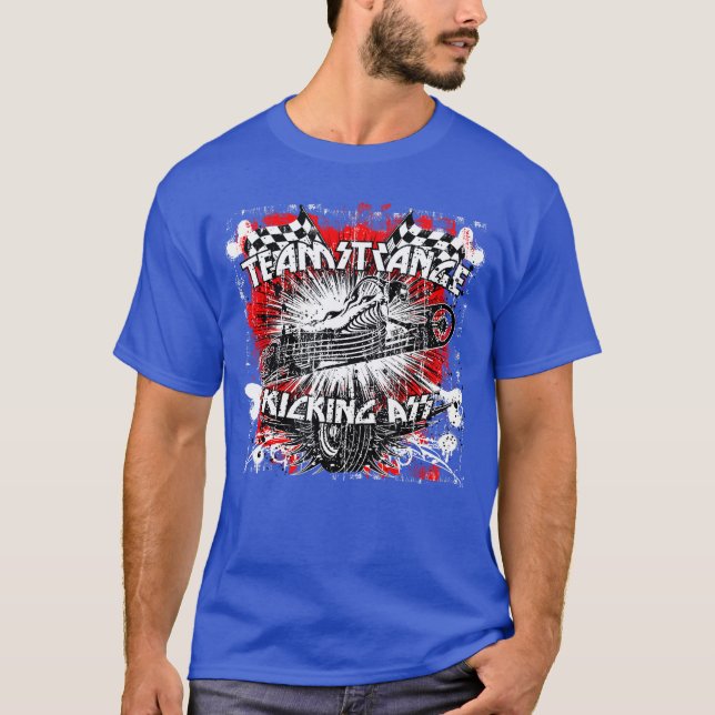 Camiseta Teamstrange Punk Rock Racer Skeleton Rocking Desig (Frente)