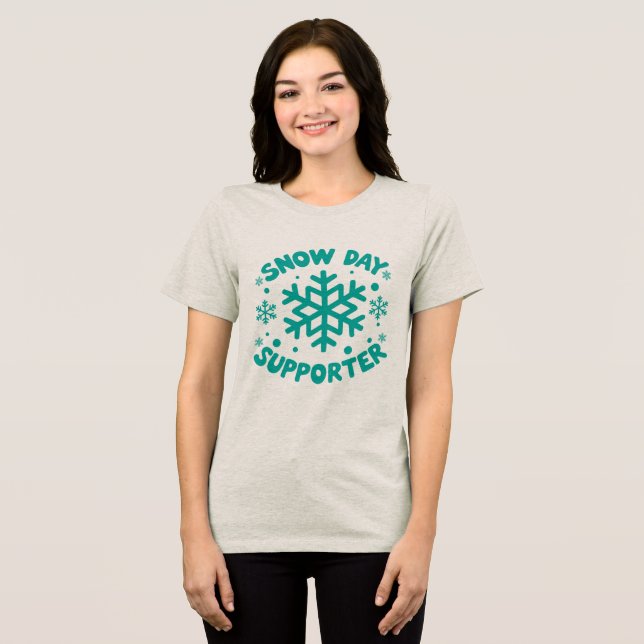 Camiseta Teatro de apoio para o Dia da Neve - Celebre o inv (Frente Completa)