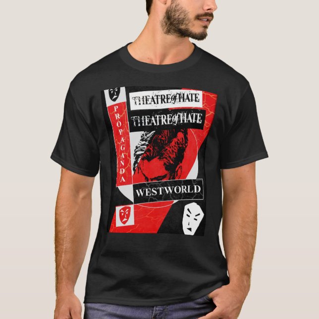 Camiseta Teatro Do Ódio - Westworld - Propaganda. Gráfico  (Frente)