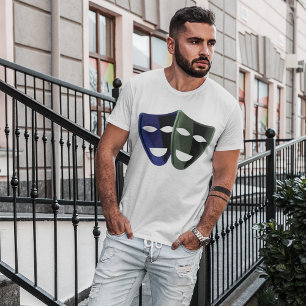 Camiseta Teatro Máscaras Azul E Verde