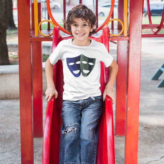 Camiseta Teatro Máscaras Azul E Verde (Criador carregado)
