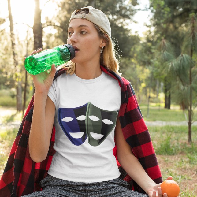 Camiseta Teatro Máscaras Azul E Verde (Criador carregado)