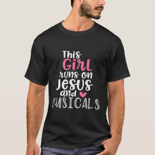 Camiseta Teatro Musical Oferece Garota Adolescente corre em