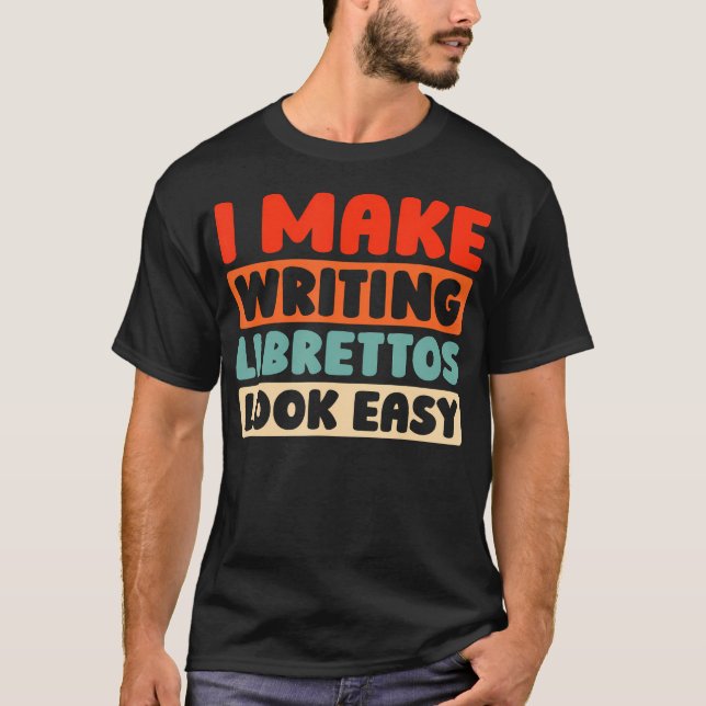 Camiseta Teatro Musical Retrô Escrita de Ópera - Bibliotecá (Frente)