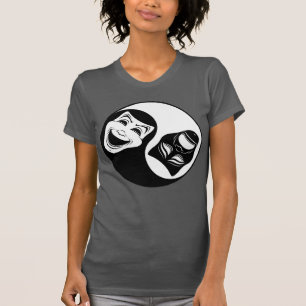 Camiseta Teatro Yin Yang Design - Máscaras de Comédia e Tra