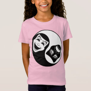 Camiseta Teatro Yin Yang Design - Máscaras de Comédia e Tra