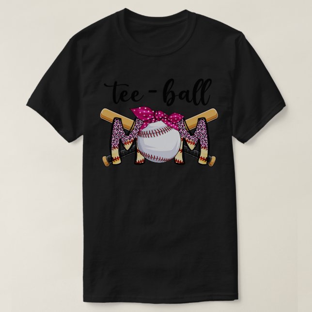 Camiseta Teball Mãe Leopardo Mãe Bola Engraçada Mãe Dia de  (Frente do Design)